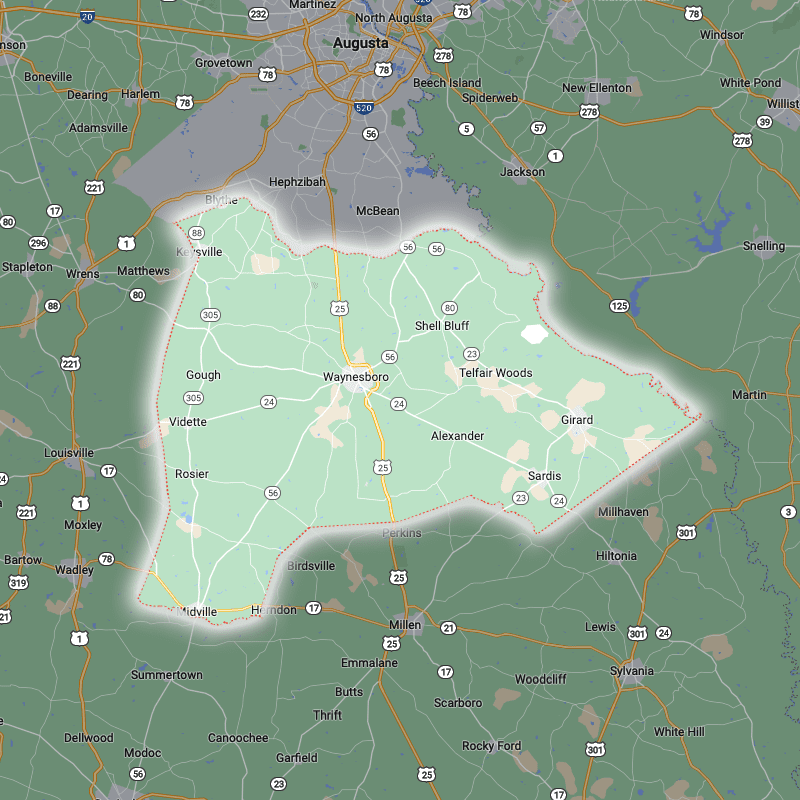Burke County Service Map Burke County Service Map